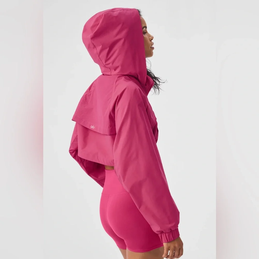 NWT Alo Yoga‎ ✨ Cropped Playmaker Jacket Pink Summer Crush Size Large (12-14)